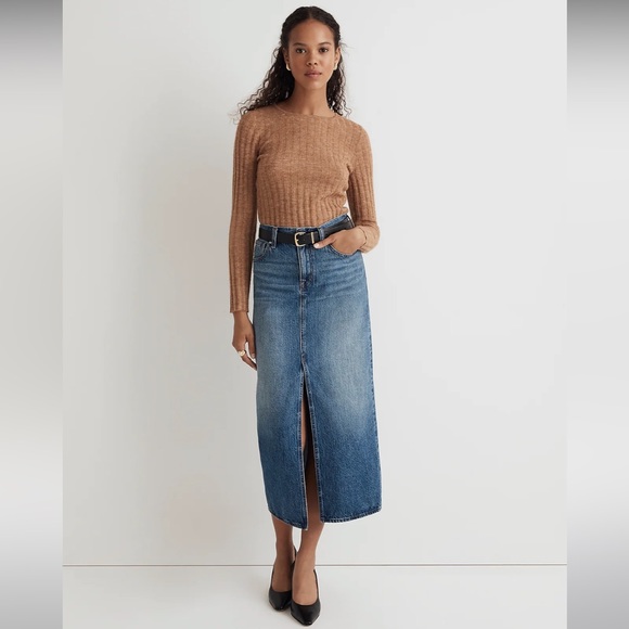 NWOT Madewell Denim Mid-Rise Maxi Skirt in Pratt Wash - Size 25 - Picture 2 of 10